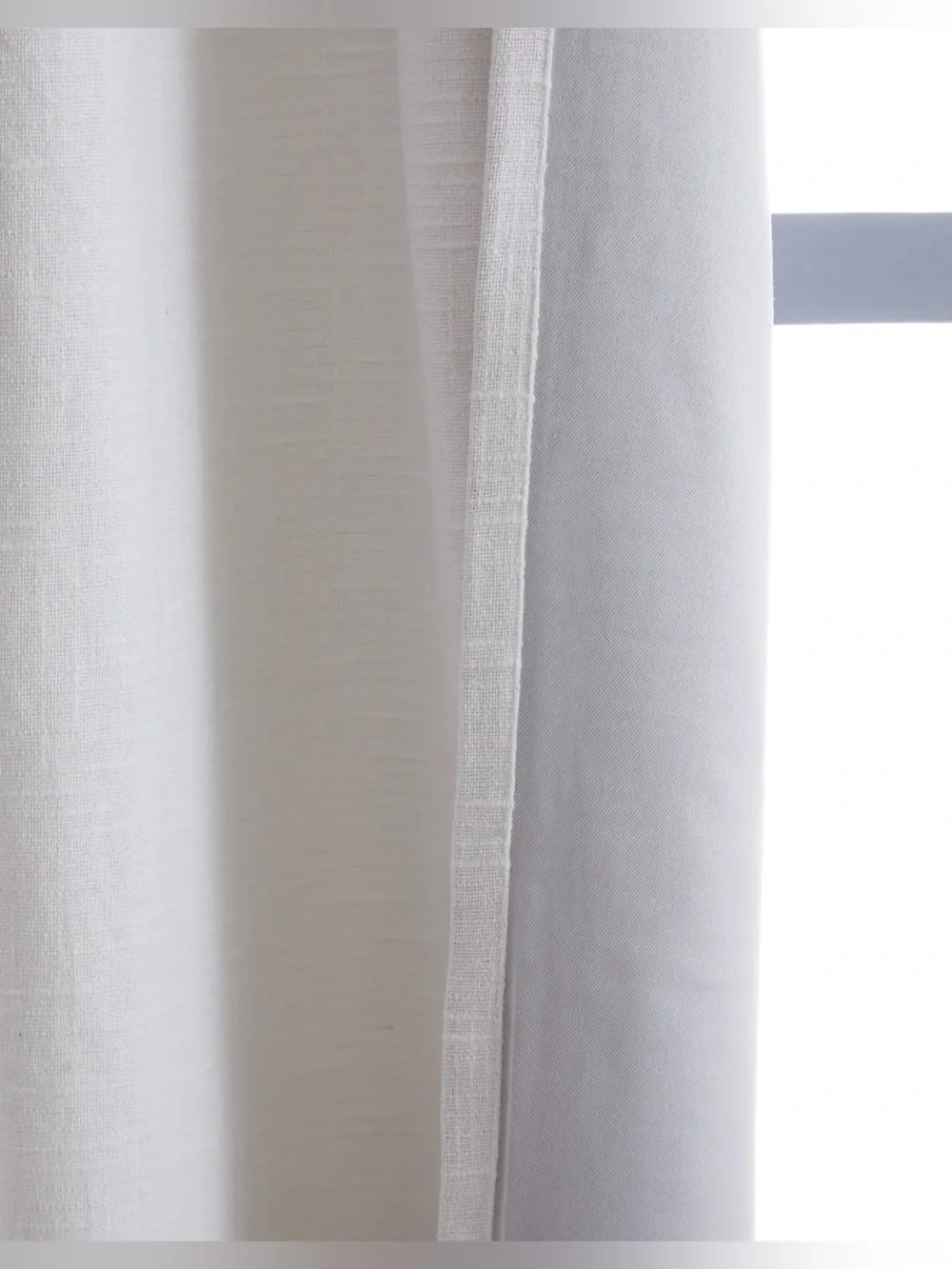 NEW Quince Cotton Slub Room Darkening Curtain - Single Panel (White) 48 X 108